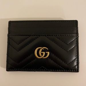 GUCCI Black GG Marmont Card Holder